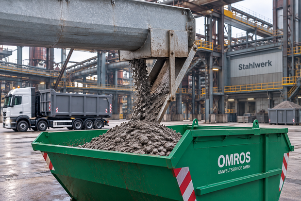 Schlammentwässerung von OMROS in einem Stahlwerk